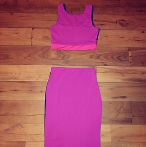 Two toned Stretch Purple Tank and Skirt